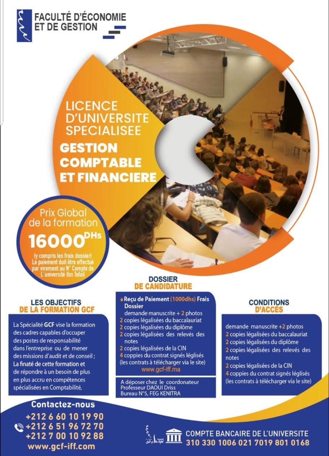 Poster de formation en gestion comptable et financière